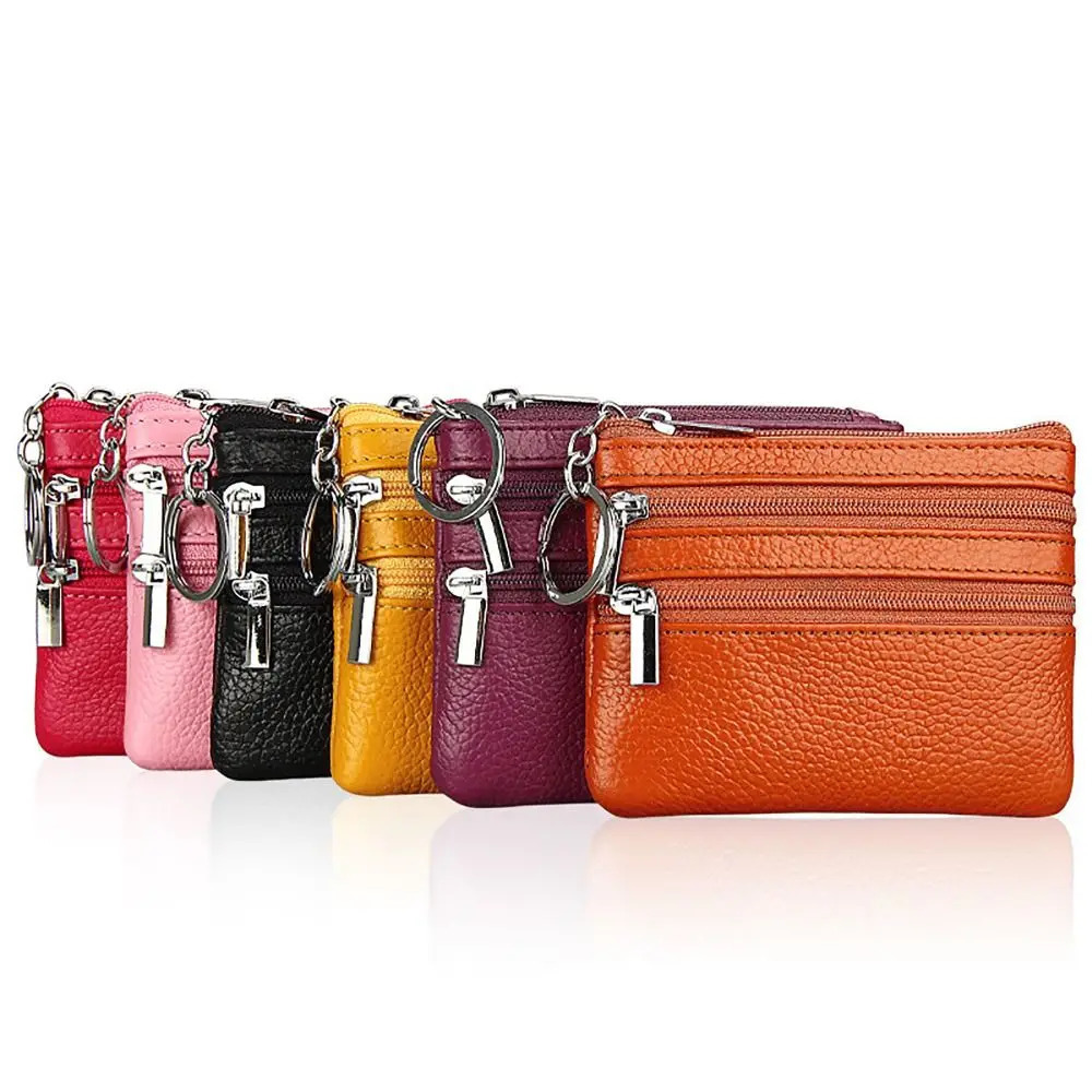 PU Leather Money Coin Purse with Key Ring Waterproof Pocket Purse Zipper Wearresistant Credit Card Holoder Male 251029