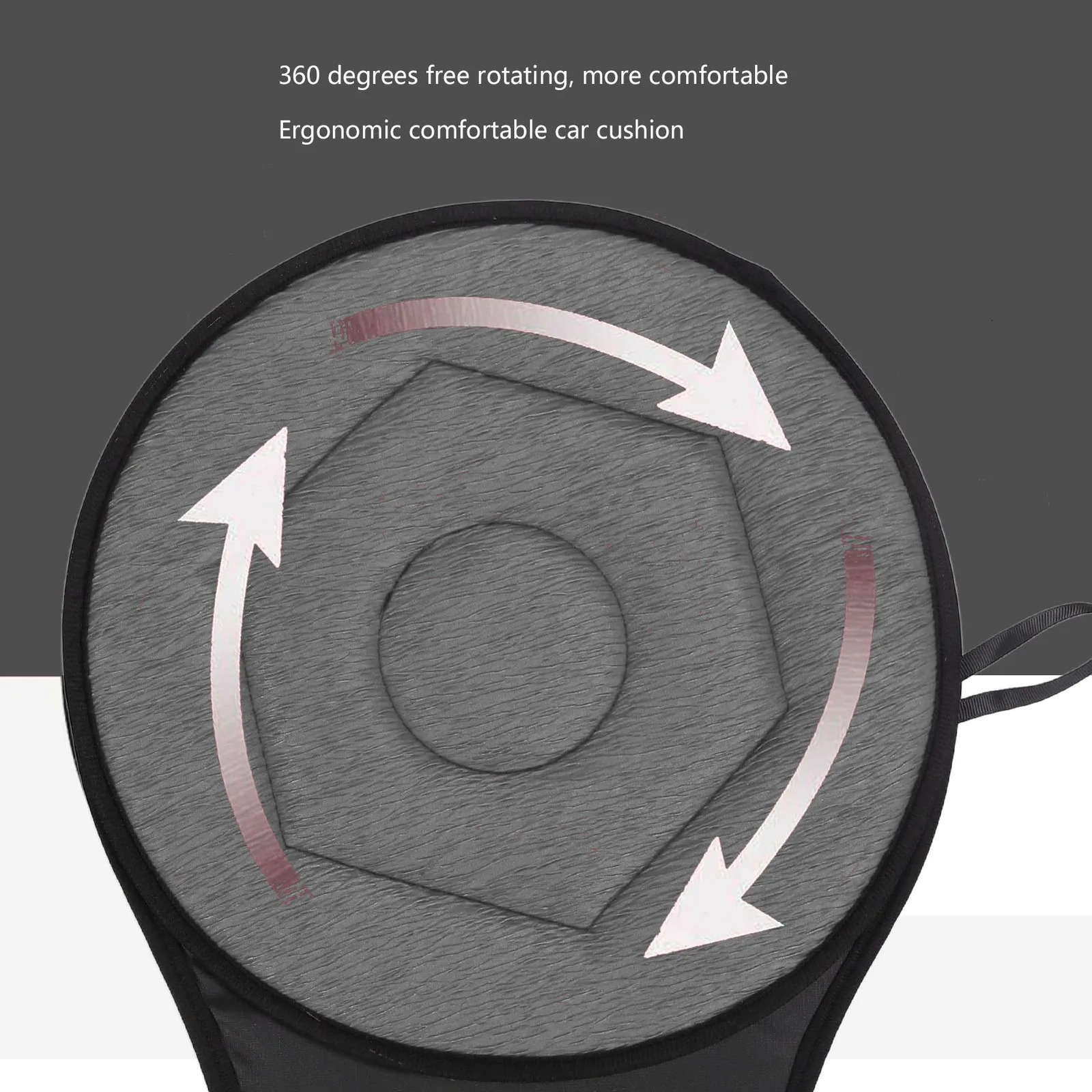 Round Car Cushion 360 Degrees Rotating Geometric Rhombic Shape Portable Rotating Seats Cushion for Elderly 251029
