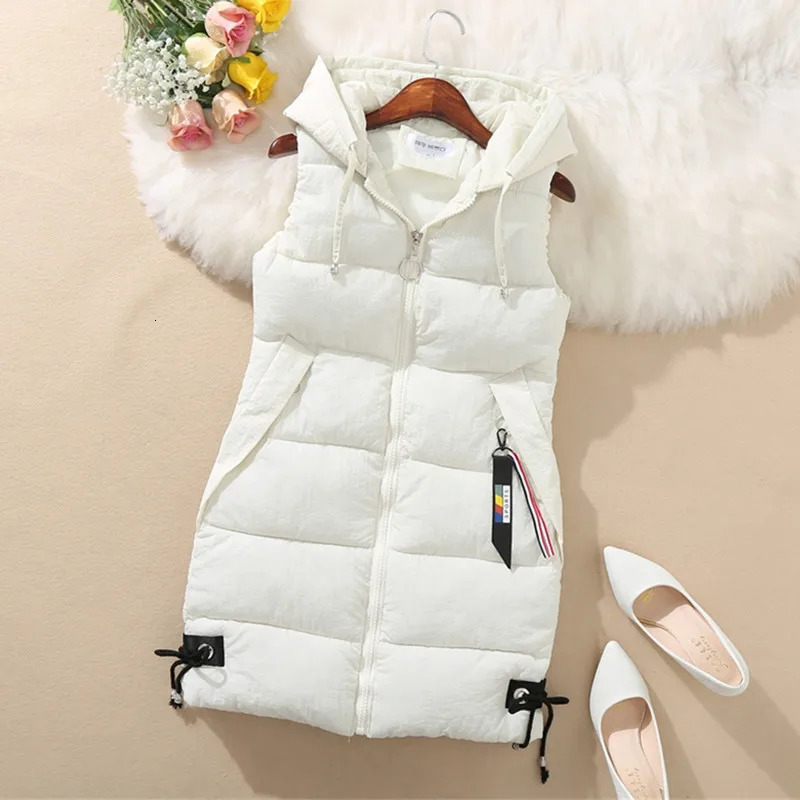 UHYTGF 3XL Loose Size Vest Women Down Jacket Winter Outewear Sleeveless Vest Female Autumn Down Cotton Hooded Warm Waistcoat 890 251029