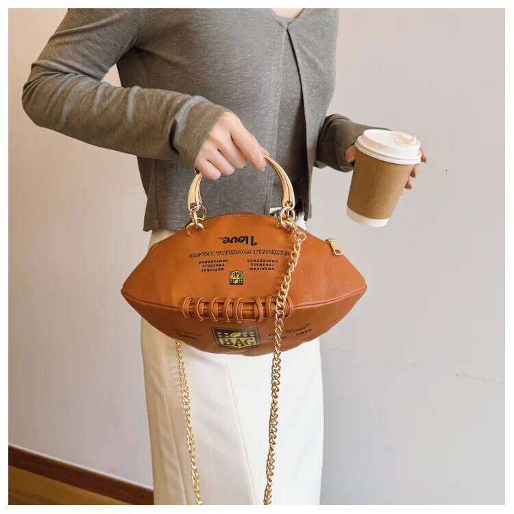 Designer Bags 2025 Trendy Football Shoulder Women - Unique PU Leather Crossbody Purse Sporty Mini Round Bag Stylish Statement Accessory Hot Selling