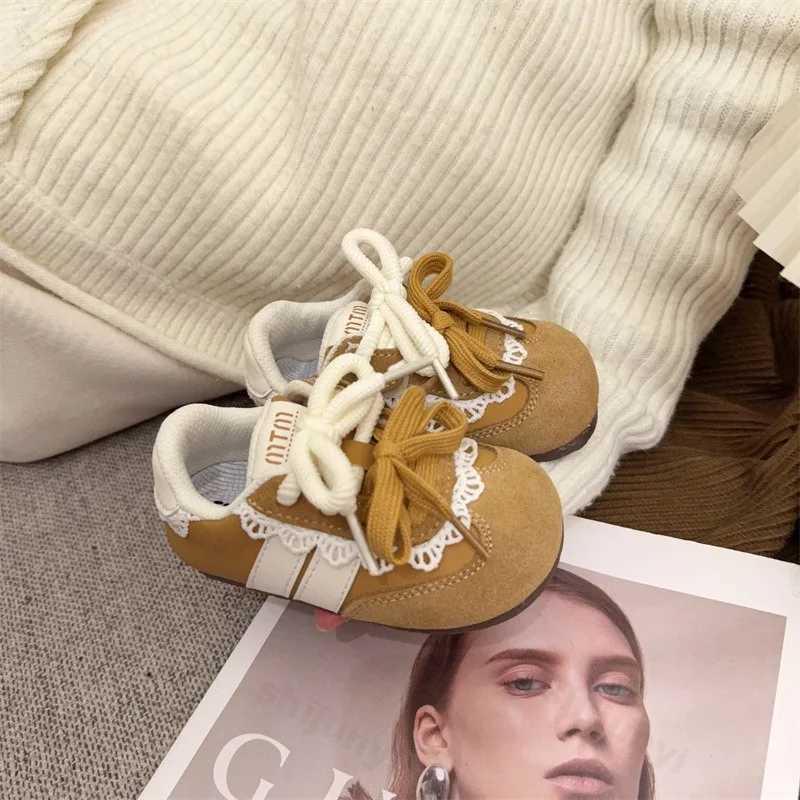 Sneakers Childrens Girls Soft Sole Nonslip Casual Running Baby Sports Walker Lace Toddler Outdoor Flat Shoes H260130