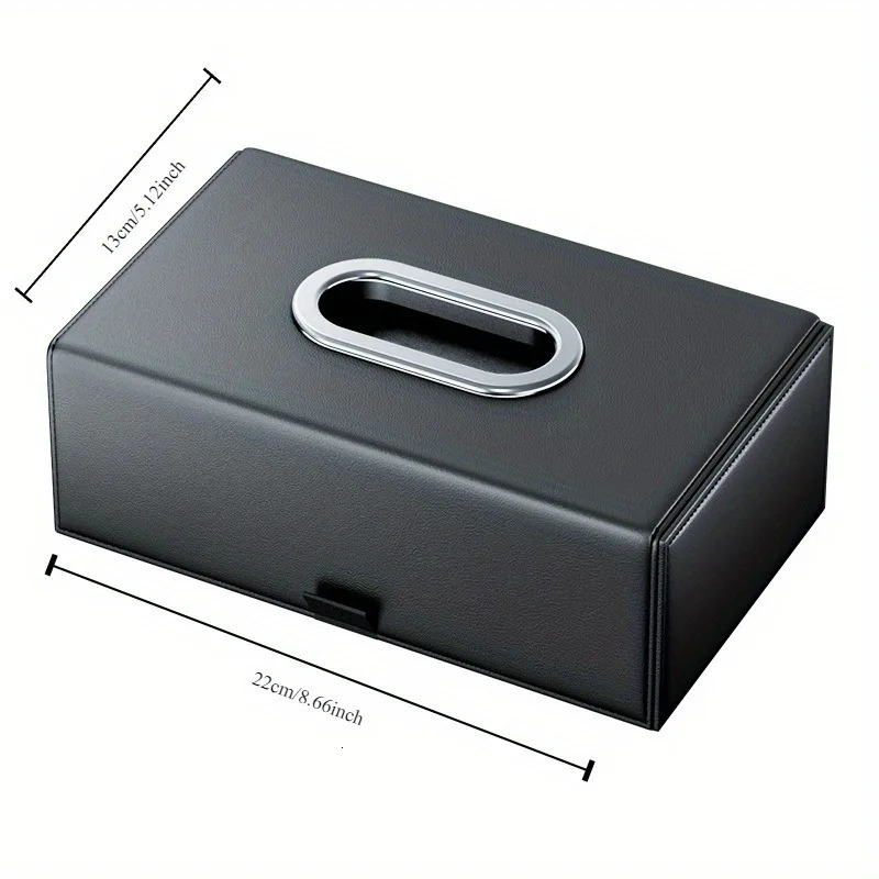 1pc PU Leather Car Tissue Box Elegant Stitching Durable Armrest Organizer Compact Efficient Space Use 251029