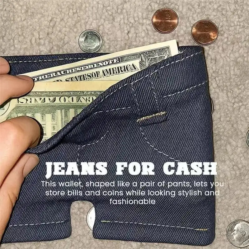 Mini Jeans Wallet Foldable Jeans Shaped Change Bag Card Holder wallets for women wallet men 251029