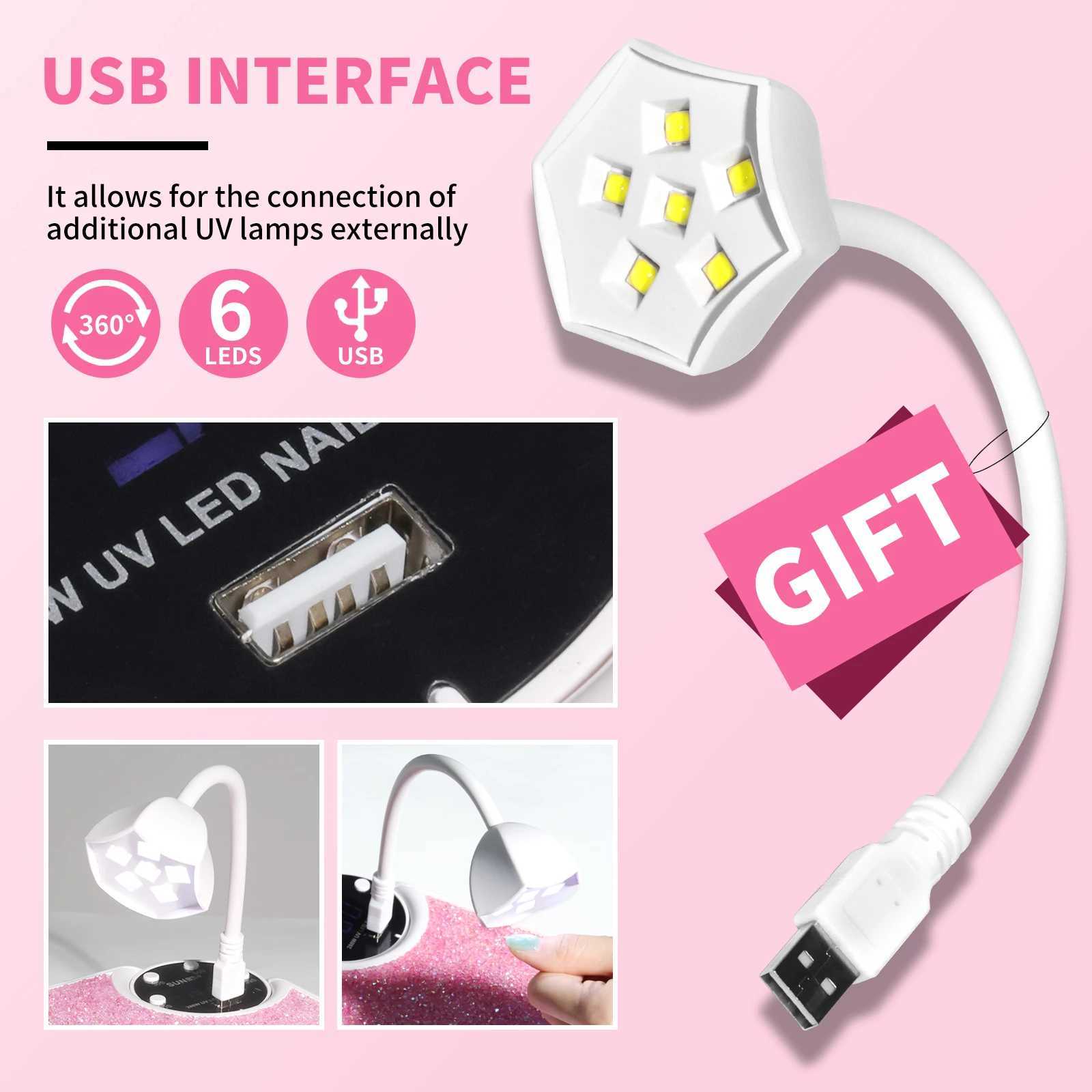New 45LED Nail Lamp Professional UV LED Nail Dryer 4 Time Modes and Automatic Sensors Gel Nail Light With Mini LED UV Lamp J251117