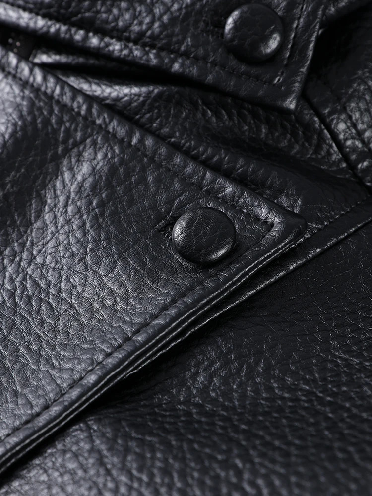 Street Stand Collar Womens Leather Jacket Loose Long Sleeve Zipper Pockets Chic Female Coats 2025 Autumn Winter Lady Outerwear 251029
