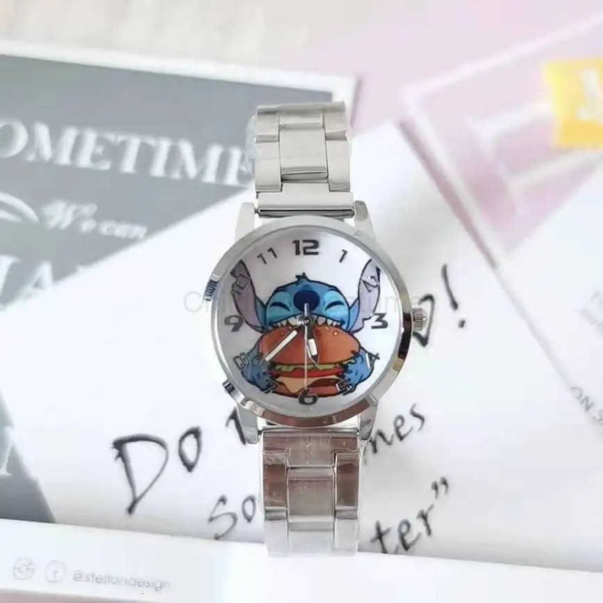 Disney New Stitch Childrens Watch Stainless Steel Band Waterproof Student girls boys Waterproof Cartoon Quartz Watch kids gifts H251029