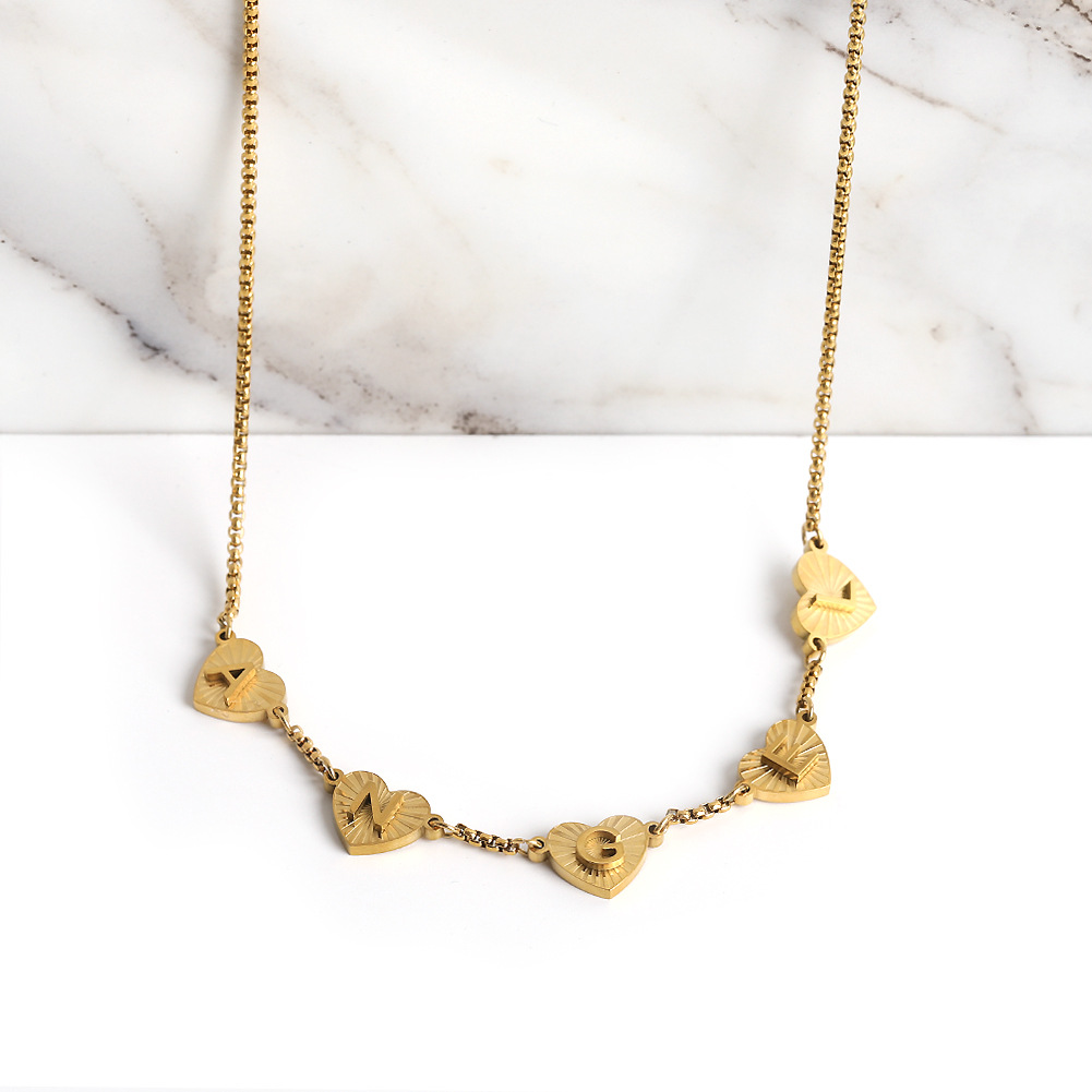 Custom A-Z 26 letters Names Pendant Necklace Bracelet Stainless Steel Personalized Jewelry with Chain