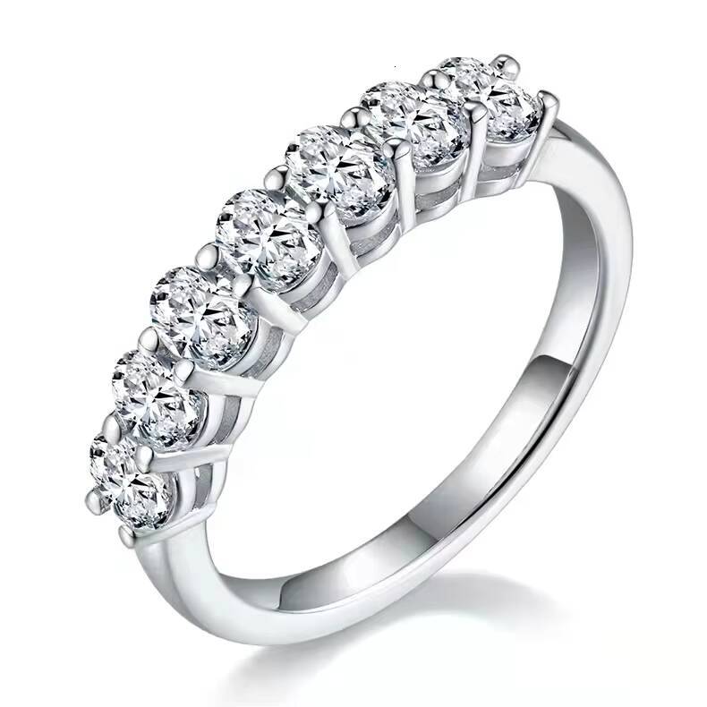 YINGMA Stock Mossanite Jewelry Rings Eternity 925 Sterling Silver VVS Diamond Moissanite Wedding Band Ring for Women