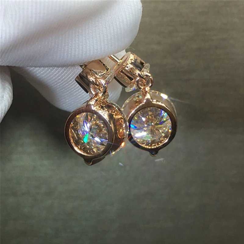 Huitan Minimalist Gold Color Dangle Earrings Wedding Engagement Party Womens Elegant Accessories Brilliant CZ Luxury JewelryW251029