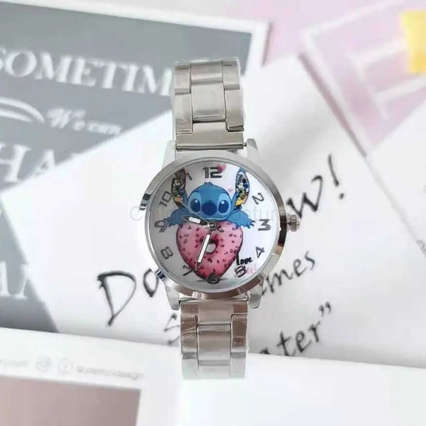 Disney New Stitch Childrens Watch Stainless Steel Band Waterproof Student girls boys Waterproof Cartoon Quartz Watch kids gifts H251029