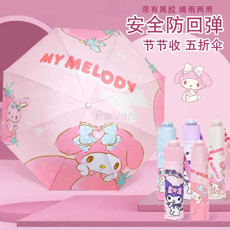 Sanrio Sanrio Series Kuromi Melody Big Eared Dog Automatic Sunshade Umbrella Weather and Rain Thickened Folding Automatic Sun Umbrella L251029