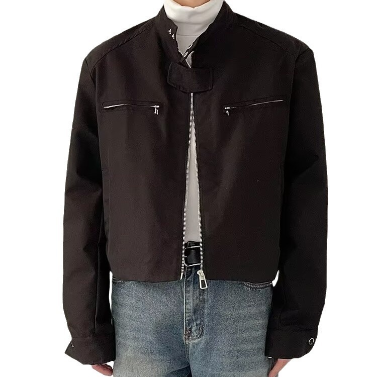 High-end Shoulder-padded Designer Jacket Short Functional Jacket For Men Spring And Autumn Niche American High Street Trendy Brand Vibe Style Motorcyc