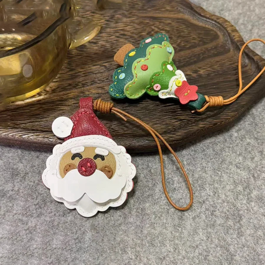 Sheepskin Handmade Santa Claus Bag Charm KeyChain Gift Cute Decoration Suitable For Bags Exquisite Charm Bag Accessories 251029