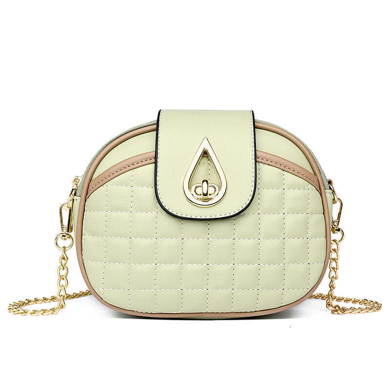 2025 New PicksHigh Quality Chain Small Round Versatile Shoulder Crossbody Plaid Texture Women's Bag shoulder bag