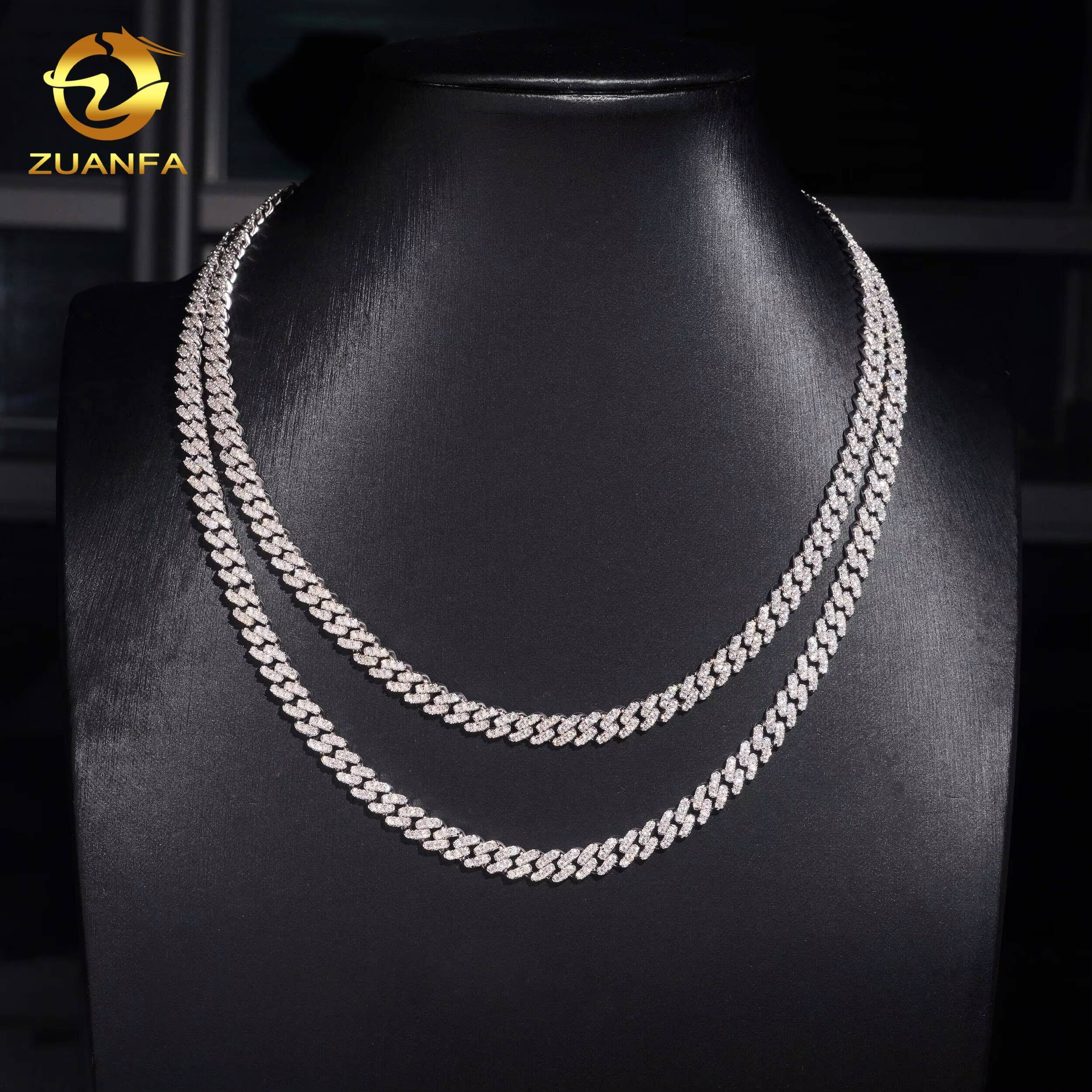 USA Local Stock Cuban Chain Moissanite Hip Hop Jewelry 6mm Moissanite Cuban Link Chain 925Silver Iced Out Cuban Bracelet for Men