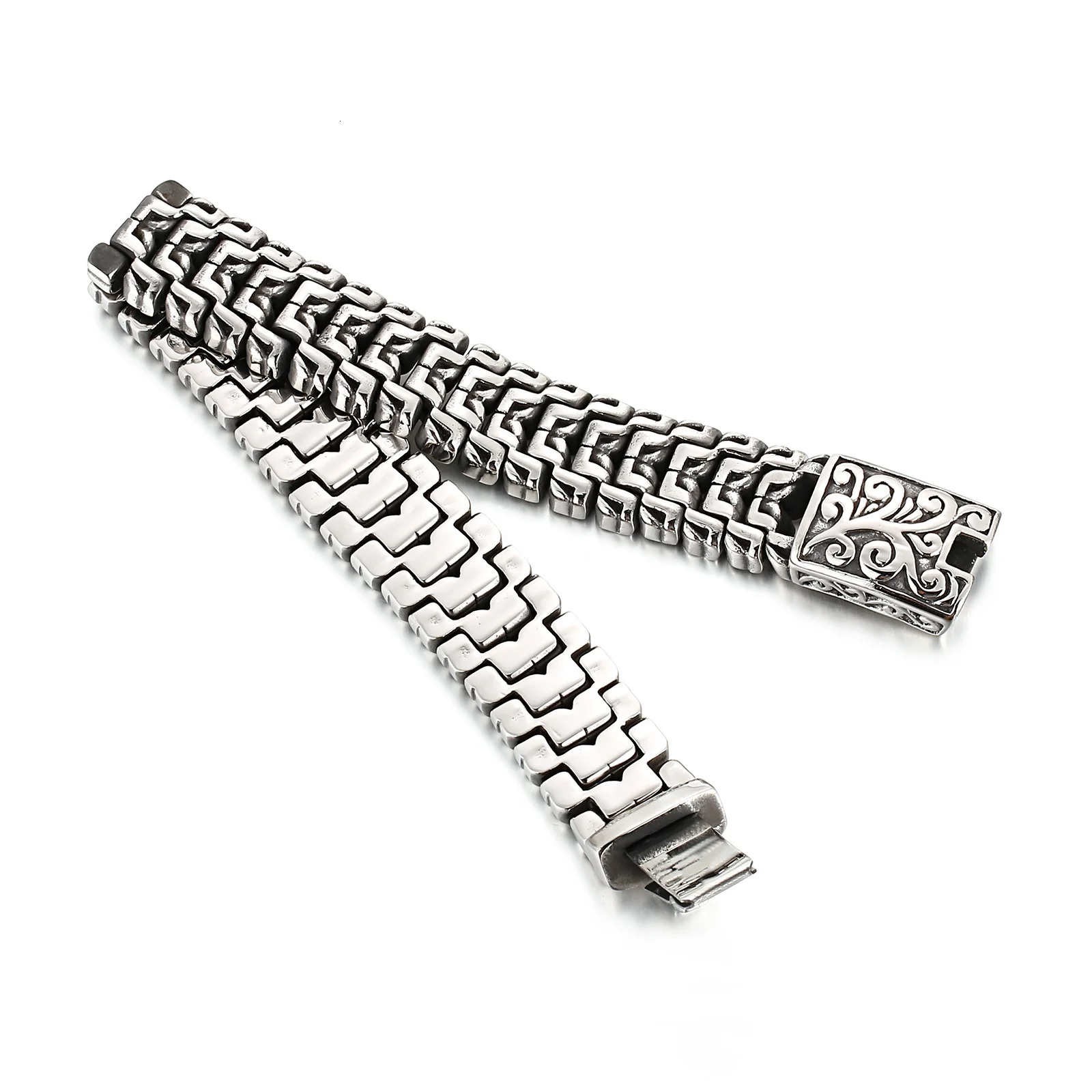 16mm Combining Fashion And Retro Elements Biker Chain Bracelet Stainless Steel 316L KB123643BDJX 251028