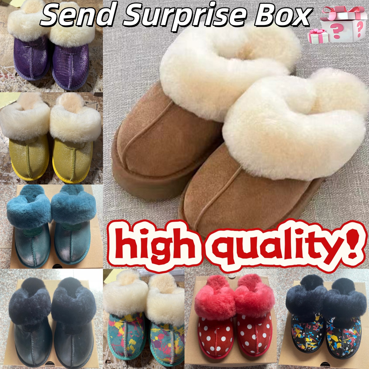 Australia designer slipper Tasman Tazz fluffy Slippers Chestnut Winter Fur Platform Boot Women Men Slip-on Shoes Suede mustard seed micro Boots