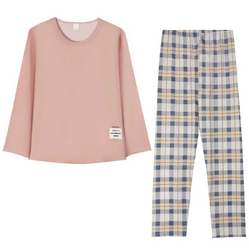 Spring and Autumn New Womens Pajamas Homewear Set Girls Students Plaid Leisure LongSleeved Casual Pajamas Womens Homewear SetT251029