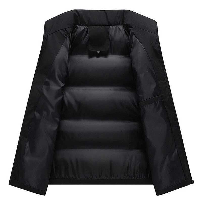 Men Puffer Vest Autumn Winter Quilted Jacket Black Grey Sleeveless Coat Casual Parkas Thick Warm Outwear Vest Jacket Clothing W251029