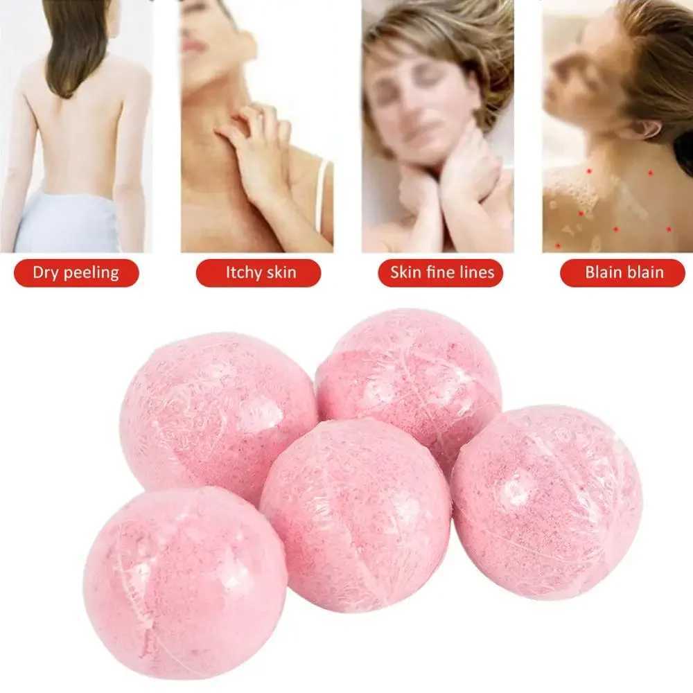 5pcs oseGreen teaLavenderLemonMilk Bath Salt Ball body Skin Whitening Ease Stress Relief Natural Bubble Shower Bombs Ball L251029