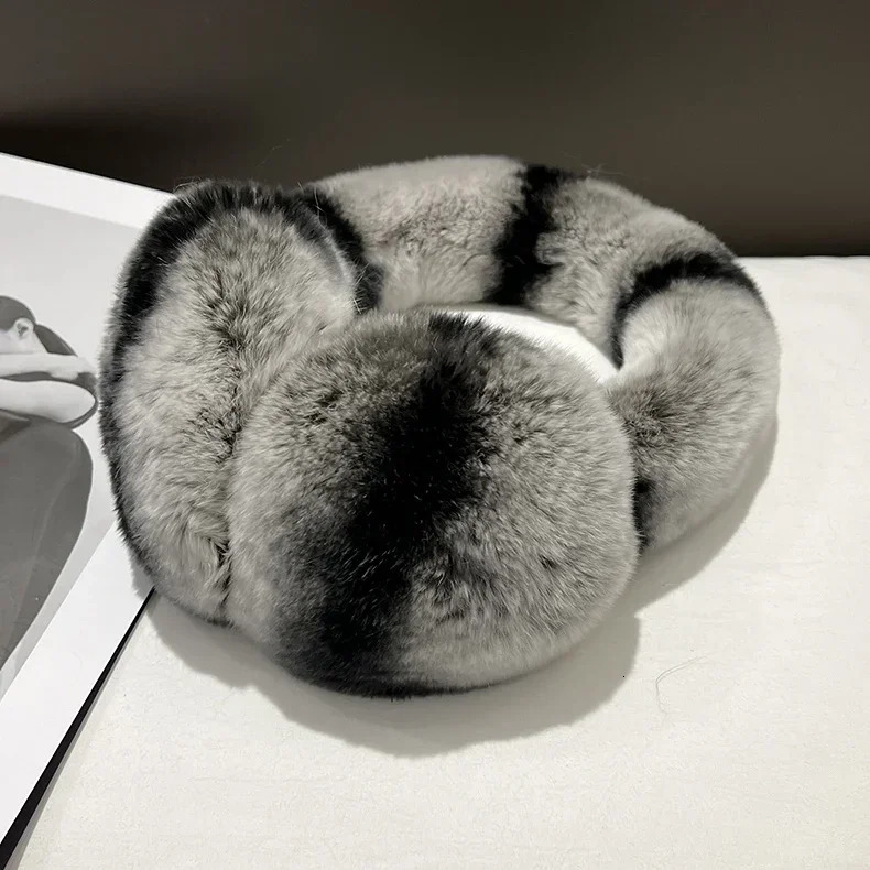 Real Rex Rabbit Fur Earmuffs for Women Winter Ear Warmers Soft Warm Furry Ear Muffs for Cold Weather 251029