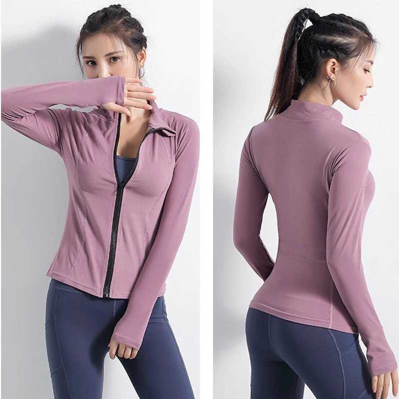 Womens Slim Fit Long Sleeve Sports Jacket Zip Fitness Yoga Workout Running Cardigan Warm Gym Activewear TopXJ251029