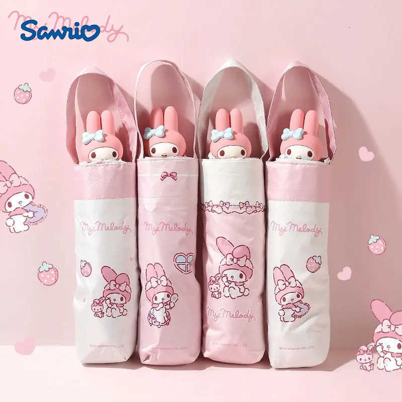Sanrio New Sanrio Umbrella My Melody Kawaii Kuromi Cartoon Sunshade Umbrella Sun Umbrella Sunscreen AntiUltraviolet Folding Umbrella L251029