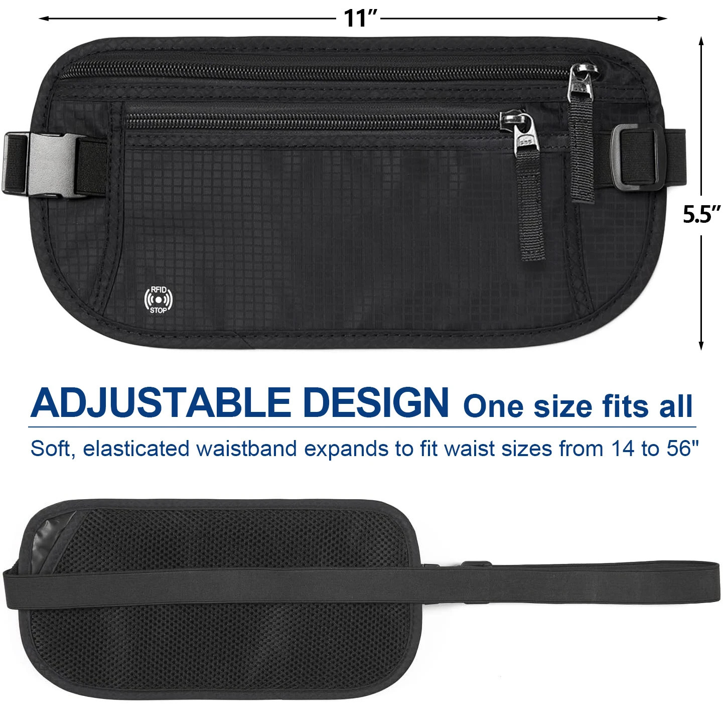Travel Money Belt Slim Passport Holder RFID Blocking Travel Pouch to Protect Cash Credit Cards and Travel Documents 251021