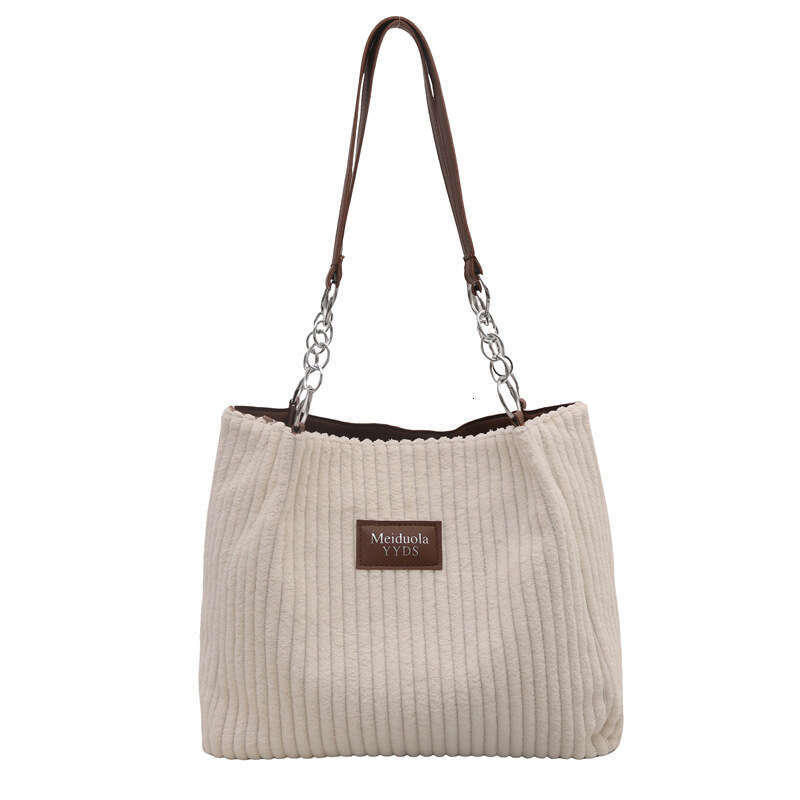 Designer bag Large Capacity Corduroy Chain Underarm Tote Women's 2024 Autumn Trendy Shoulder Commuter Bag