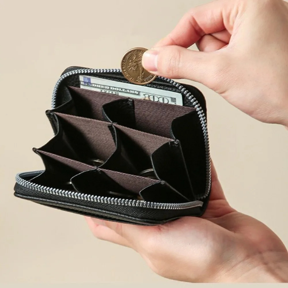 PU Leather Coin Purse Mini Zipper Credit Card Holder Portable Coin Pouch 251029