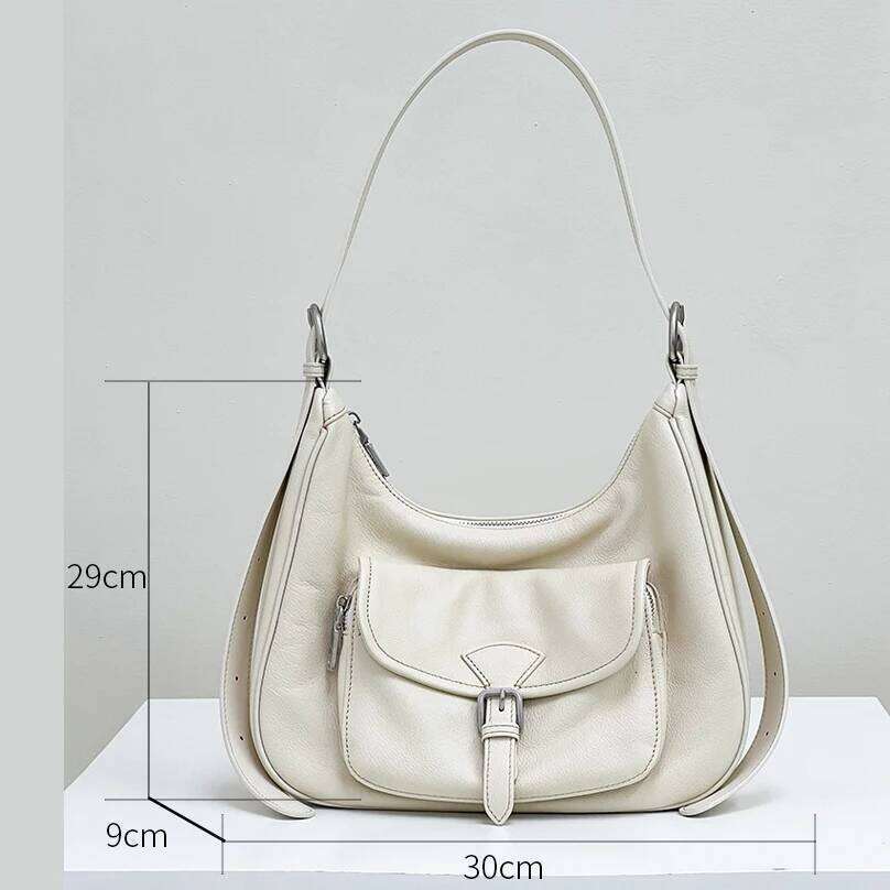 Top Layer Cowhide Vintage Dumpling 2025 New Large Capacity Soft Genuine Leather Fashion Women's One-Shoulder Crossbody Bag Suotong1029