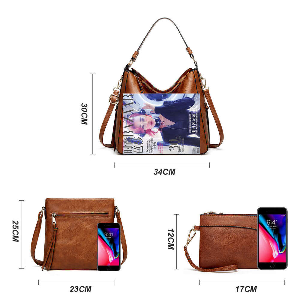 New Fashion Soft Leather Large Capacity Women's Tote Mother Bag