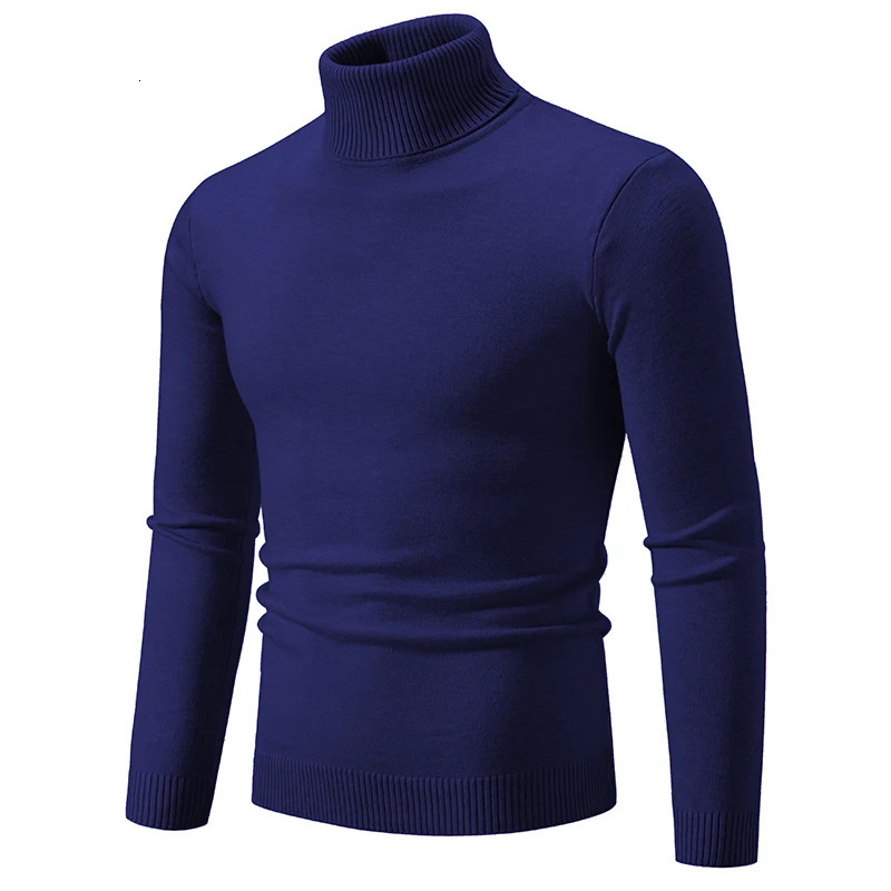 Winter Turtleneck Thick Mens Sweaters Casual Turtle Neck Solid Color Quality Warm Slim Turtleneck Sweaters Pullover Men 251029