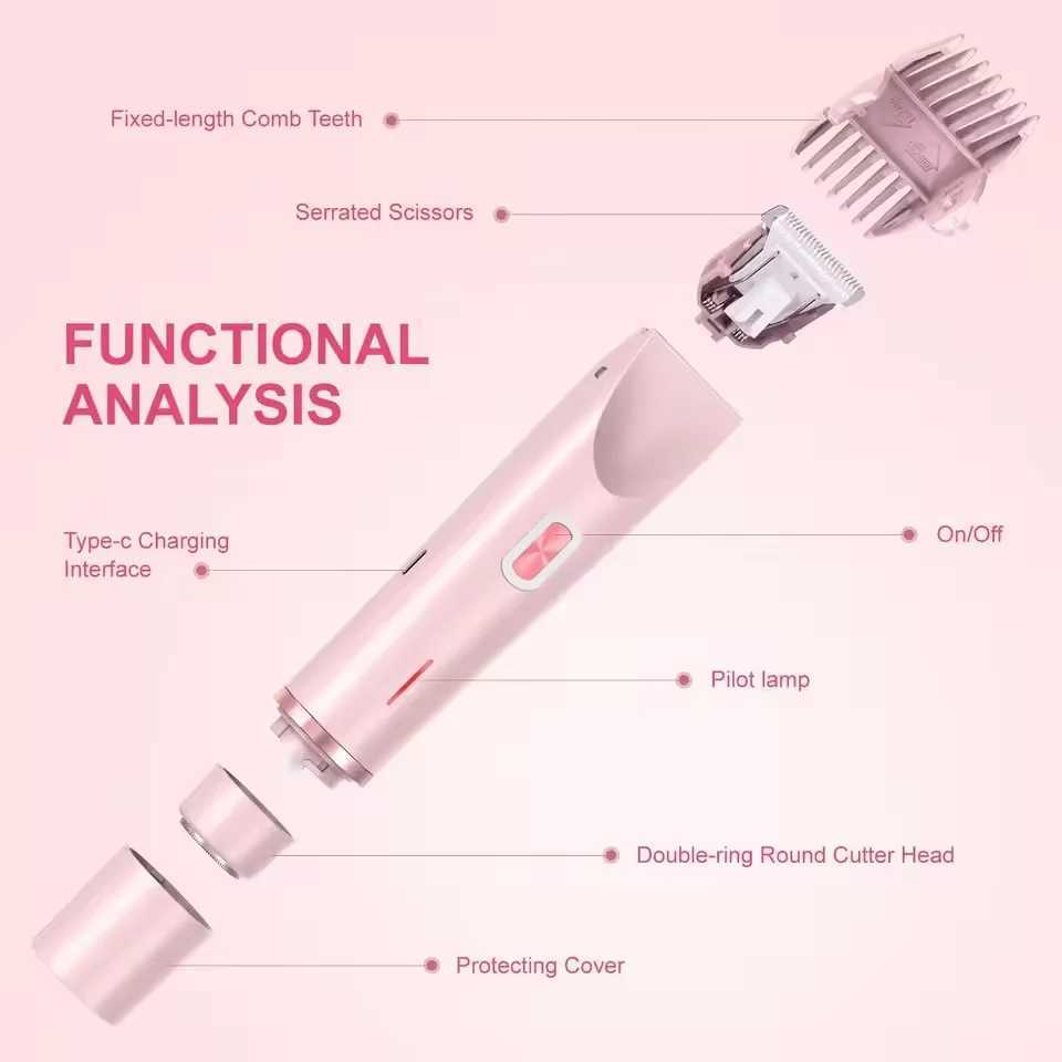 Electric Razors for Women 2in1 Bikini Trimmer Facial Mustache Shavers for Ladies Body Underarms Legs Portable Painless Epilator J251117