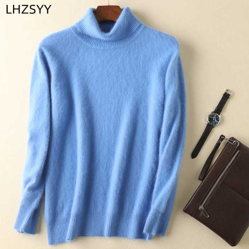 Mens 100 pure Mink Knitted Sweater Turtleneck Large Size Casual Pullover Autumn Winter New Base Shirt Men Warm High Lapels Top J251029