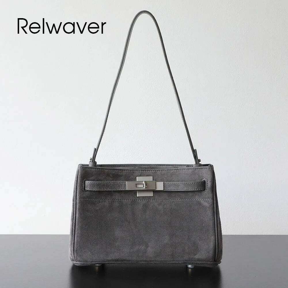Relwaver shoulder sheep suede genuine leather messenger autumn winter fashion flap party women bag