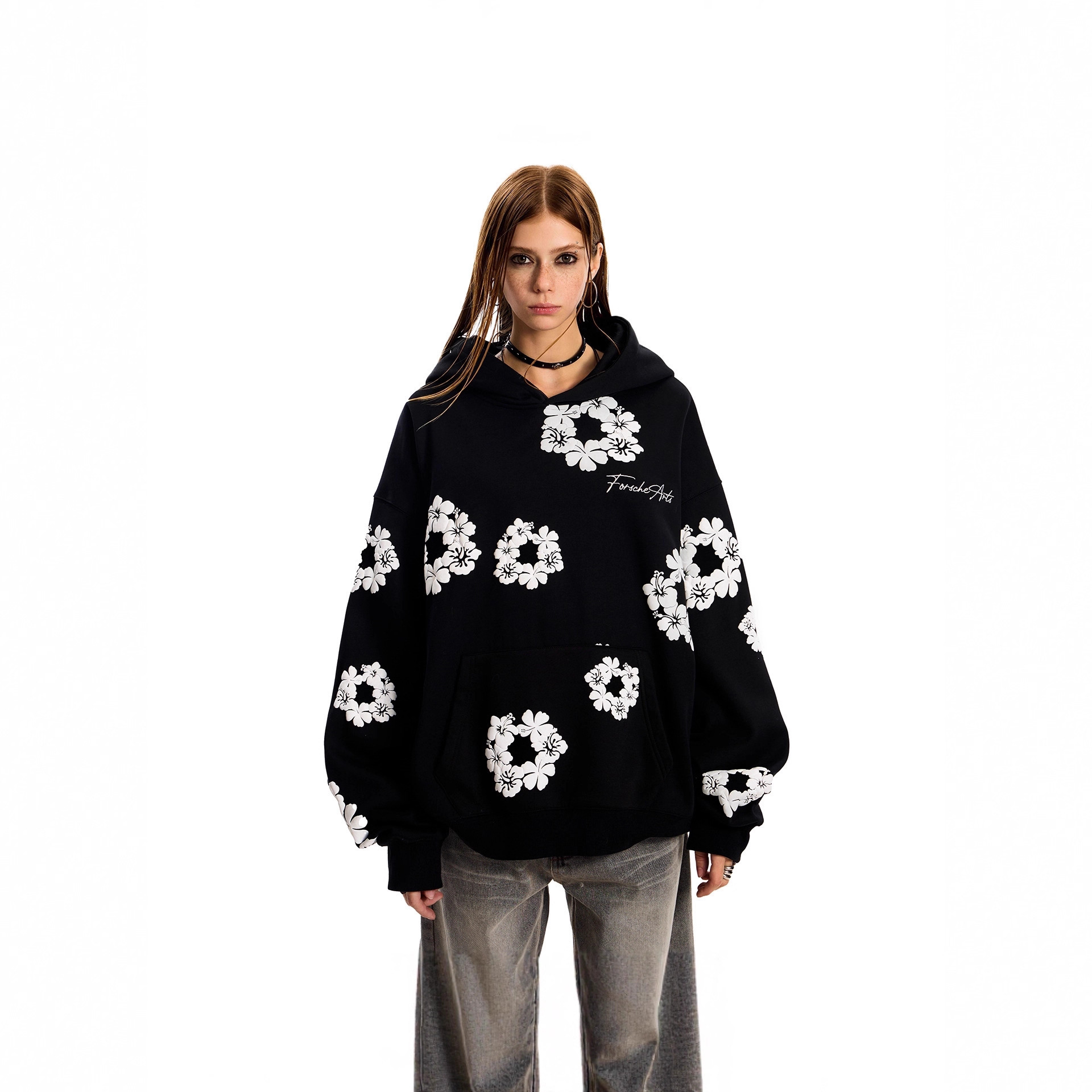 New designer fashion brand hooded women's sportswear plus size loose American style lazy retro autumn and winter couple jacket hoodie