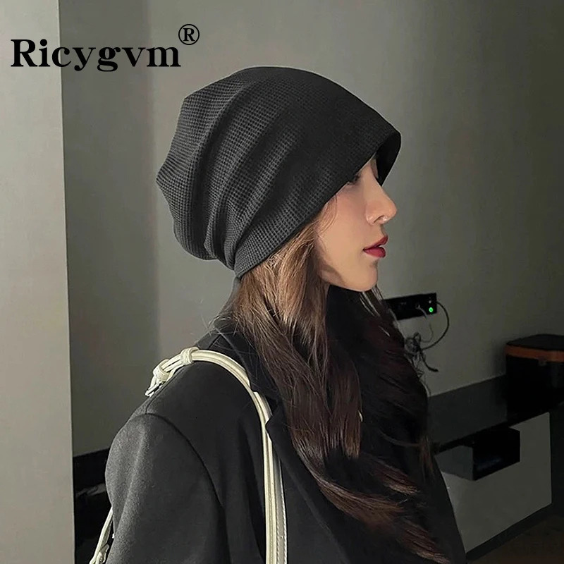 Solid Color Baggy Beanie for Men Women Autumn Winter Keep Warm Knitted Hat Unisex Hip Hop Bonnet Punk Pullover Cap y2k 251029