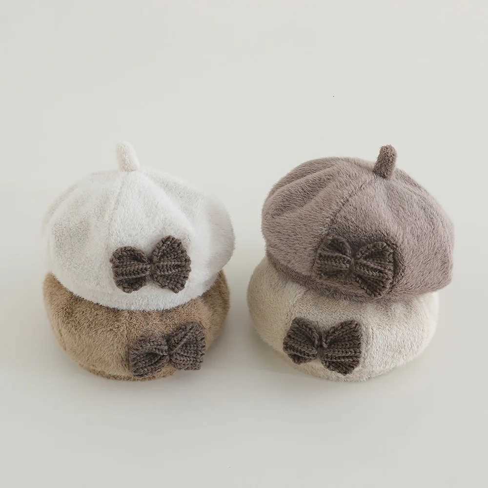 Childrens Knitted Woolen Beret Hat Princess Style Autumn Winter New Arrival Candy Color Painter Hat for Baby Girls251028