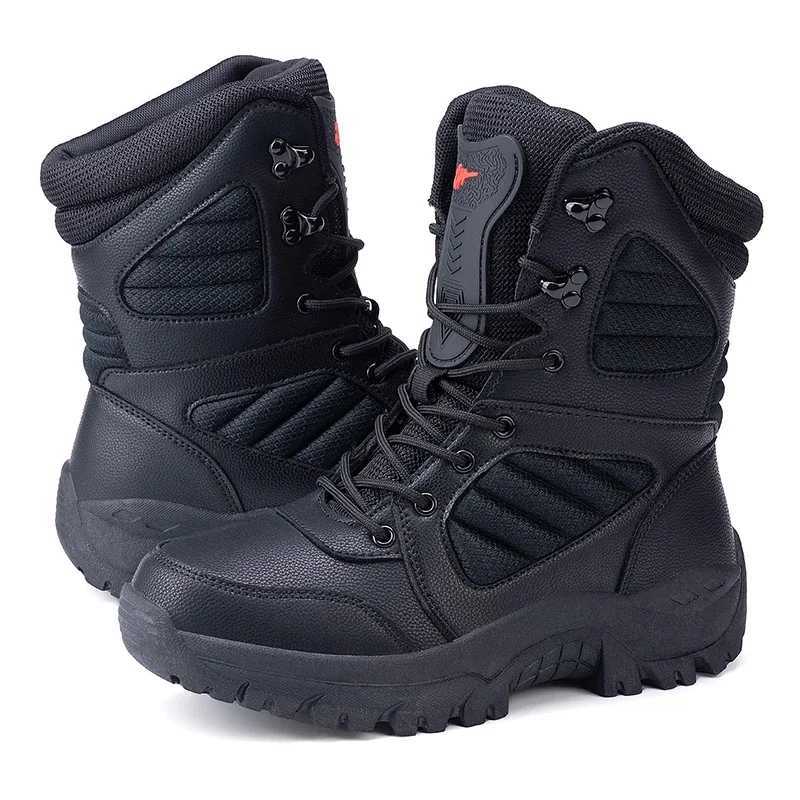 Mens Outdoor Tactical Boots Large Size HighTop Hiking Boots Wild Battle Boots Field Boots Mens Boots Mountain Climbing Boots Z251029