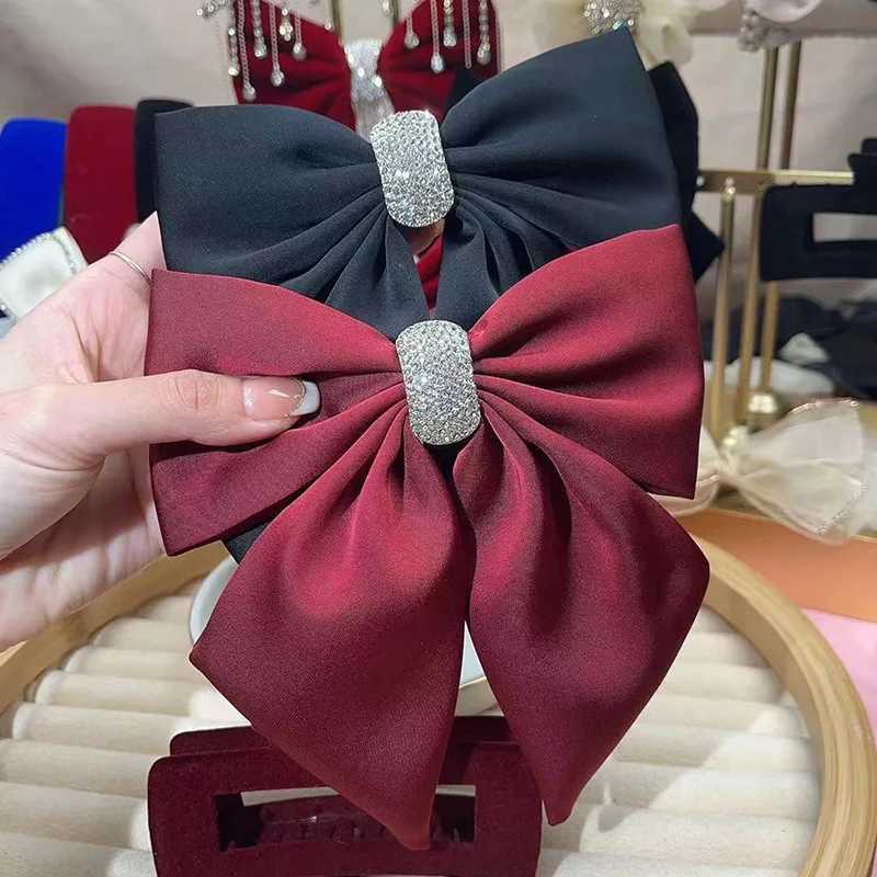 HighEnd Hair Accessories InternetFamous HighEnd French Bangs Satin Bow Headwear and Fashionable Hair Clips for WomenW251028