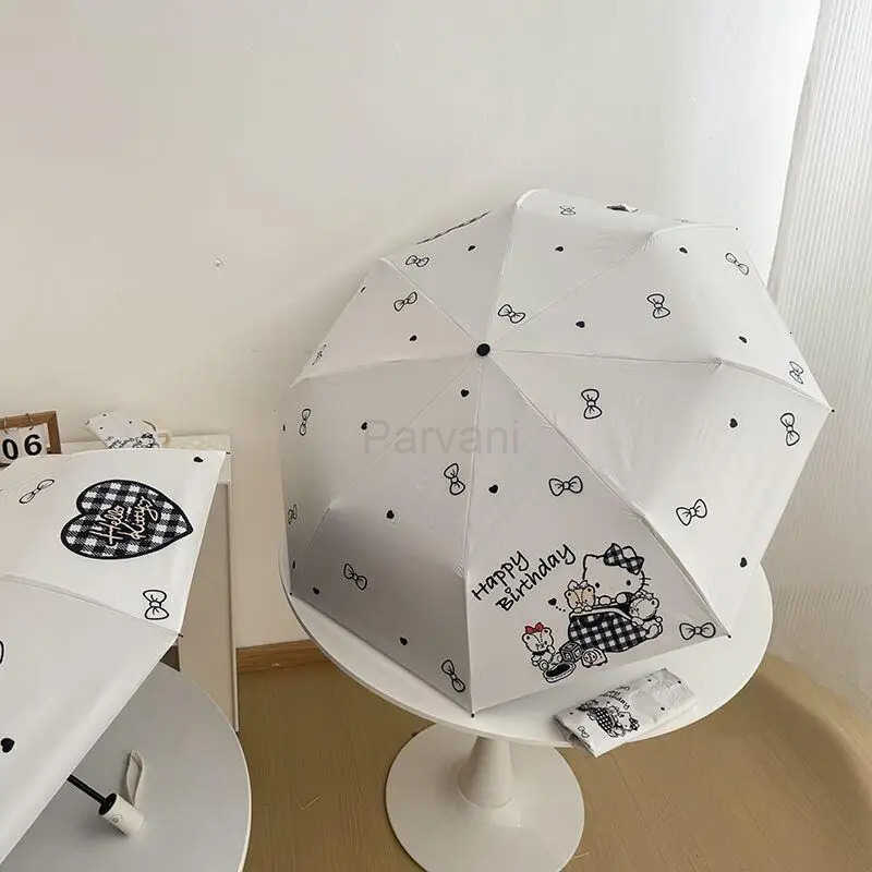Sanrio Hot Sanrio Hello Kitty Foldable Umbrella Kawaii Anime Uv Protection Sun Protection and Shade Sunshine and Rain Dual Use Umbrella L251029