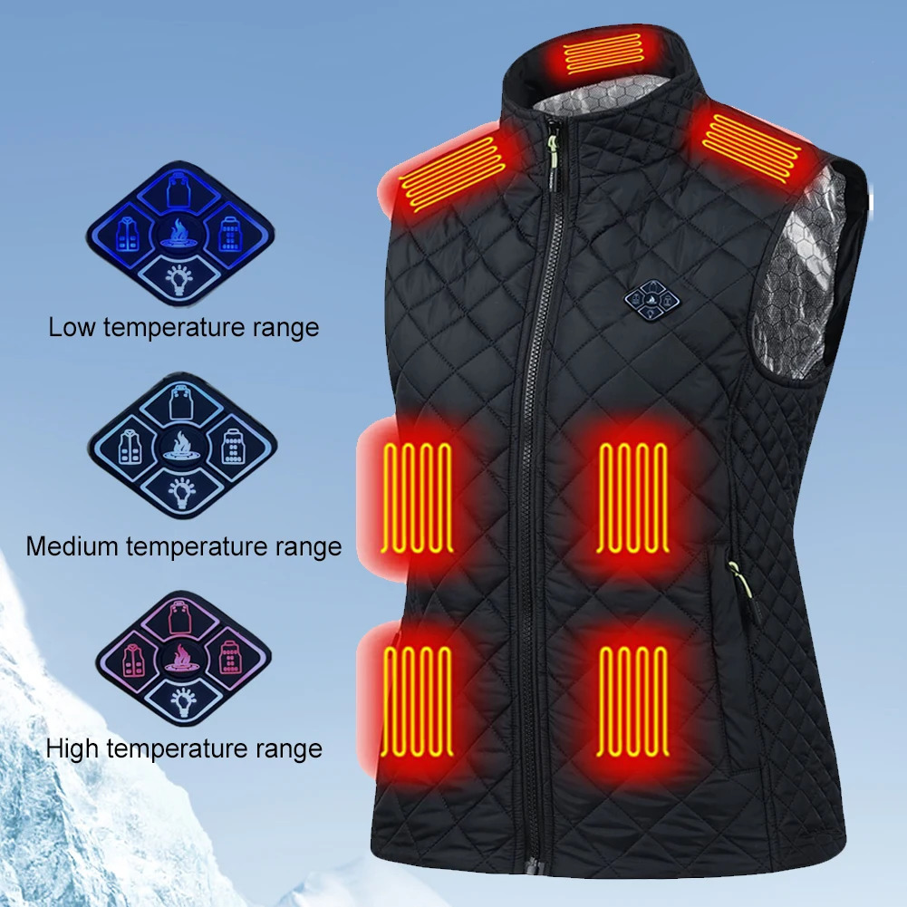 Women 21 Heating Zones Vest Autumn and Winter Electric Heated Jackets USB Heating Vest Outdoor Thermal Winter Warm Jacket M3XL 251029