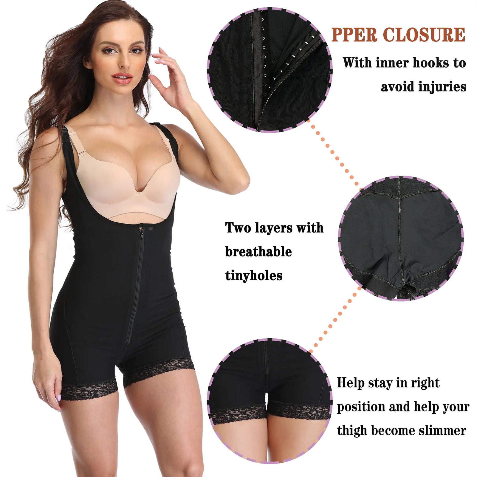 Lilvigor Fajas Colombianas Shapewear for Women Seamless Firm Triple Control Plus Size Thigh Slimmer Tummy Control Body Shaper 251029