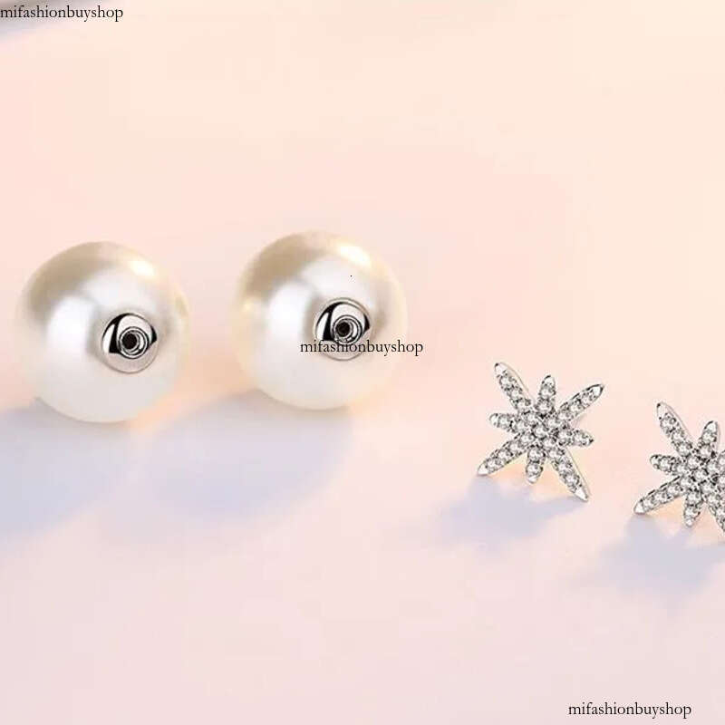 Star Crystal Designer Stud Earrings with Pearl Shining Bling CZ Zircon Dia Stone Elegant Earring Earings Ear Rings Jewelry for Women2024
