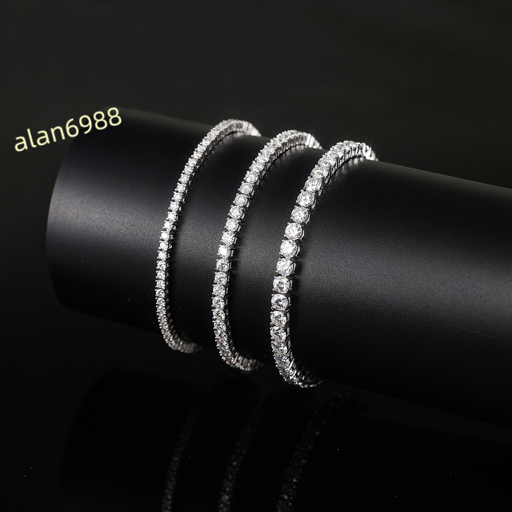 Moissanite 2345mm Womens Tennis Bracelet and Necklace Womens S925 Silver Minimalist Light Luxury Highend for Men
