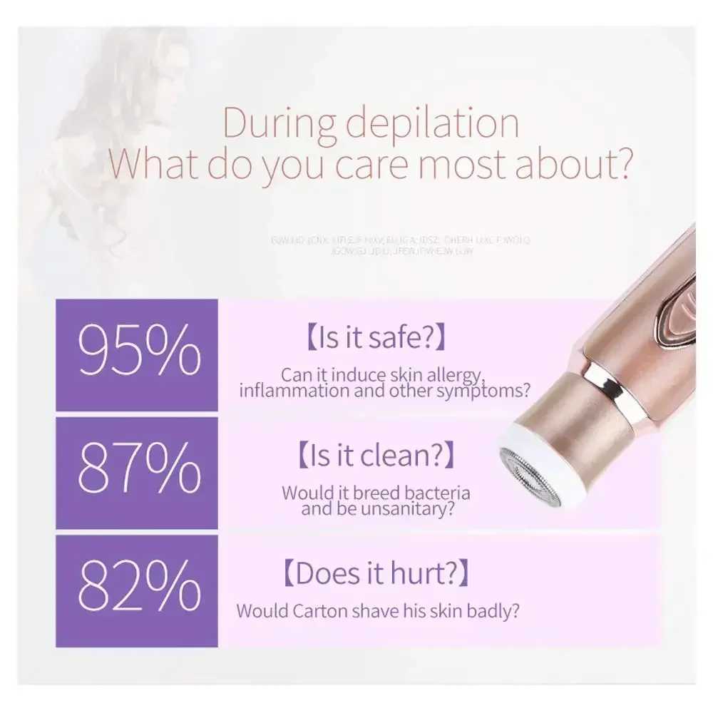 2 In 1 portable Electric Haircut Trimmer epilator woman facial intimate area for body hair removal Sex Shaver Bikini Pubic Rosor J251117