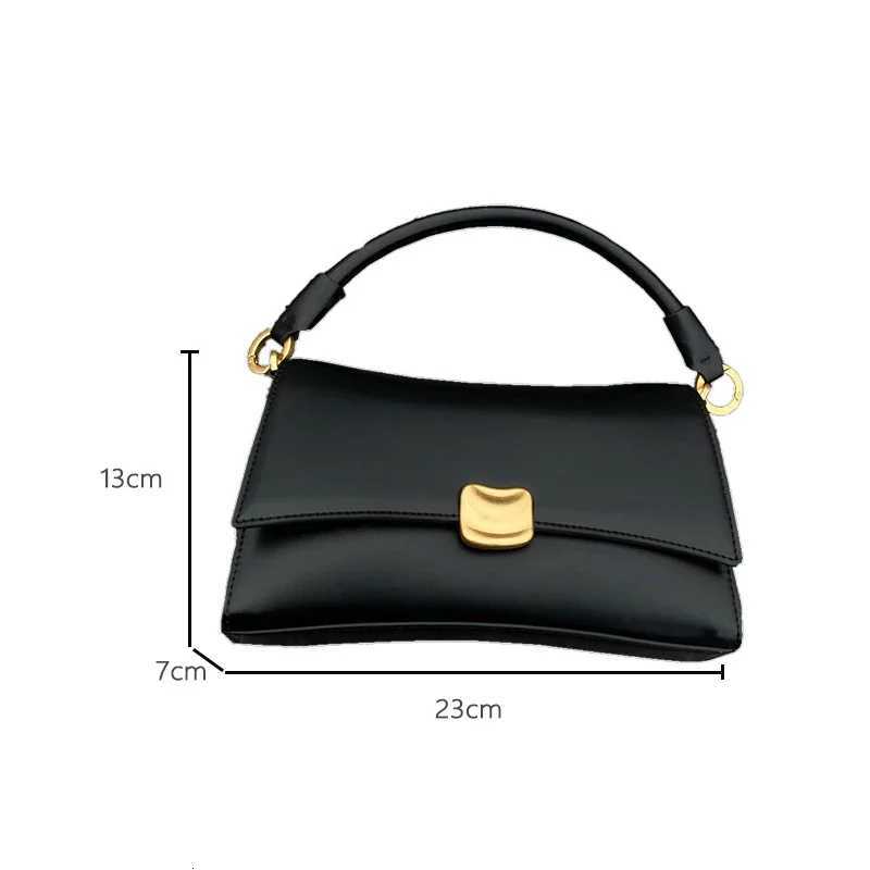 Y2K Wens Shoder Bag Black Flap Lock PU Leather TopHandle Messenger Bag Highend Feel Niche Handbag New Trendy Square Bag1 D251029
