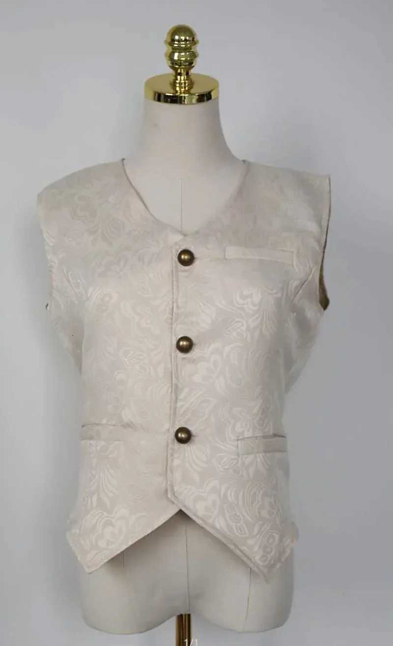 Adult Men Vintage Vest Waistcoat Victorian Black Steampunk Style Gothic Jacquard Swallow Top Noble Costume For Mens Blazer Suit W251029