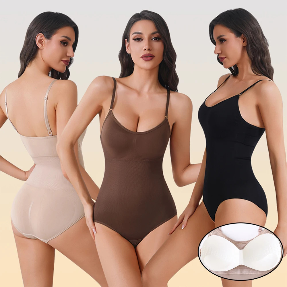 Shapewear Bodysuit for Tummy Control Women Hooks Crotch Body Shaper Stree Jumpsuit with Bras Abdomen Control 251029